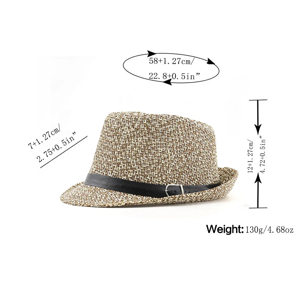 Summer New British Style Panama Hat for Men and Women, Gentleman's Jazz Hat, Breathable Beach Hat