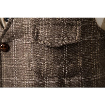 Suit Vest Men British Style Plaid Single-breasted Pocket Man Waistcoat Business Casual Slim Sleeveless Male Vest