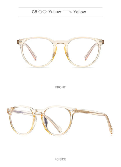 Unisex Retro Round Myopia Prescription Reading Glasses Women Anti Blue Light Blocking Optical Eyeglasses Frame Men PFD2117