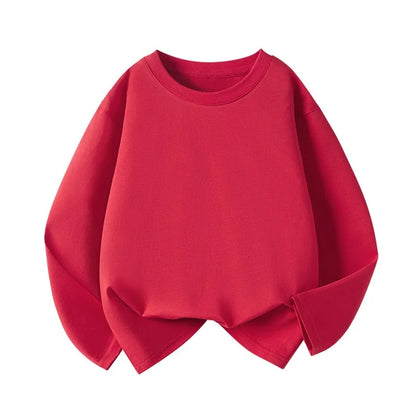 1pcs Spring Autumn Children's Pure Cotton Long Sleeve T-shirts Solid Color Boys Girls Tops Kids Baby Leisure Tee Student Clothes
