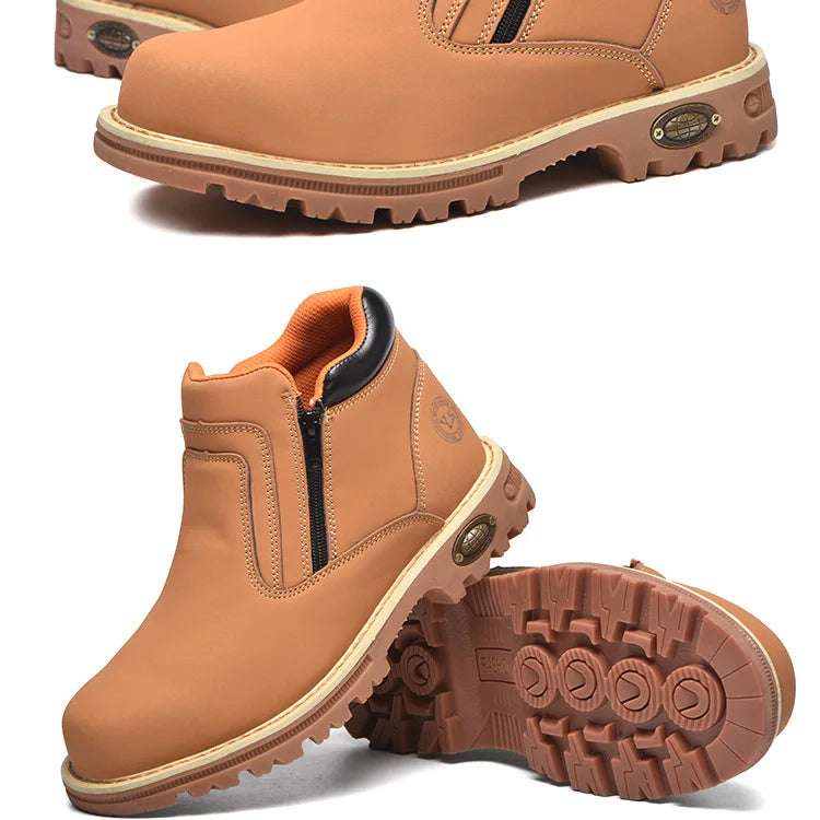 work shoes for men waterproof safety shoes man anti spark leather boots man anti puncture anti slip welder shoe black work shoes