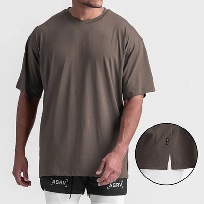 Men's Gym Splicing Quick Dry T-Shirt Breathability Patchwork Short Sleeve Sport T Shirt Fitness Shirt Trainer Sportswear