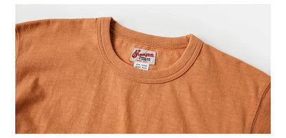 Rugged Bronson Loopwheel Tubular Pocket T-Shirt 220g Slub Cotton Men's Seamless Side Tee Short Sleeve