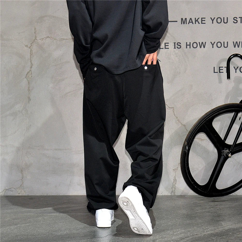 Japanese Vintage Casual Baggy Pants Mens Clothing High Quality Trend Straight Pants Fashion Loose Trousers Streetwear Pants Male