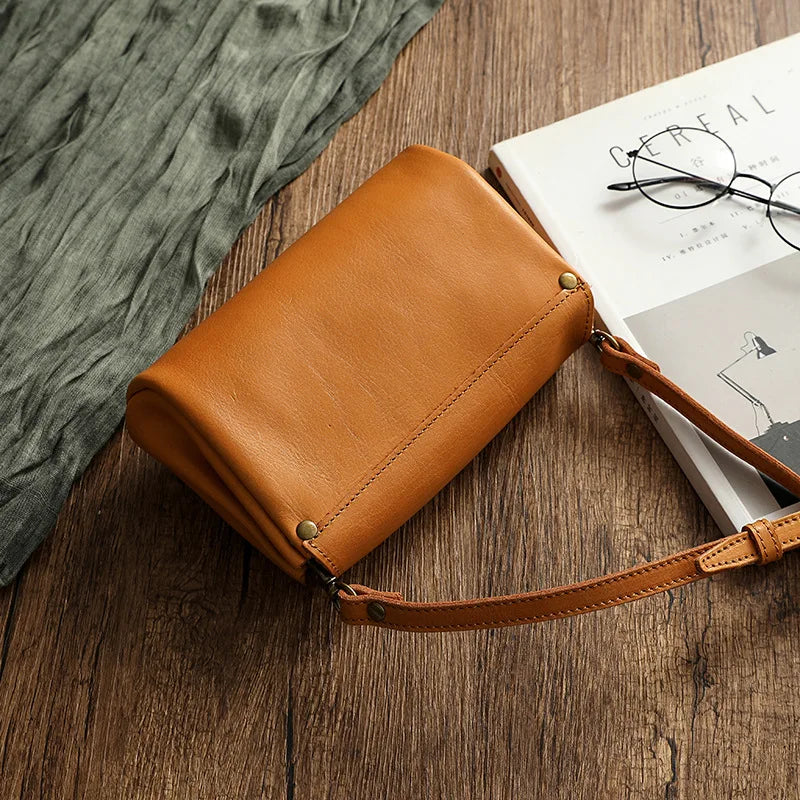 High Quality Genuine Leather Women Crossbody Bag New Style Multi-Layered Messenger Bags Small Female Mobile Phone Purse Bag