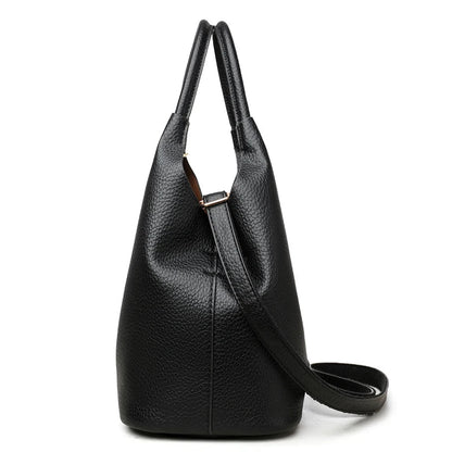 New Trendy Casual Soft PU Women's Handbags Solid Color Large Capacity Female Shoulder Bags Retro Tote Bags For Commute Shopping