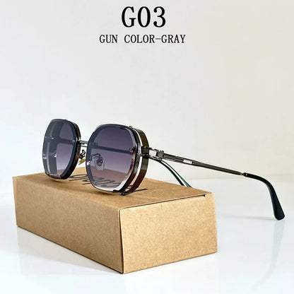 2024 Steampunk Sunglasses For Men Fashionable Square Punk Fashion Glasses Designer Sunglasses Women Trendy Gafas De Sol Hombre