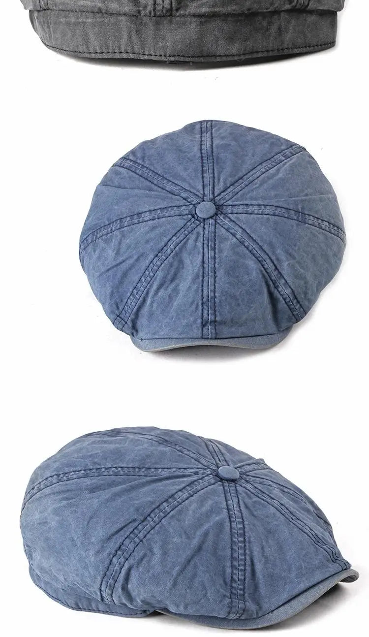 Men's Women's Beret Hat New Fashion Newsboy Caps Outdoor Streetwear Washed Denim Peaked Cap Casual Vintage Boina Hatss
