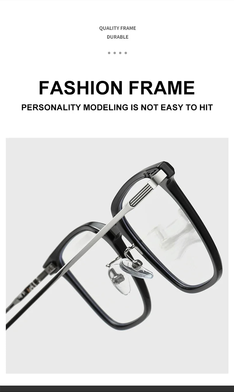 Simple Fashion Large Frame Geometric Square Glasses Can Be Customized Prescription Anti-blue Light Glasses Reading Glasses