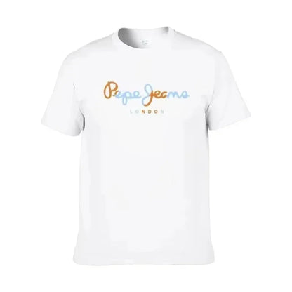 Men's Crew Neck T-Shirt Vibrant Gradient Letter Print Short Sleeve Soft Fabric Casual Daily Top With Stylish Typography