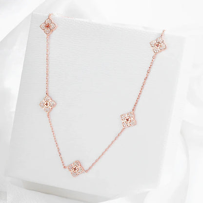 18k Plated Flower Moissanite Choker Necklace for Women Girls Neck Chain Sparkling 925 Sterling Silver Jewelry Pendant