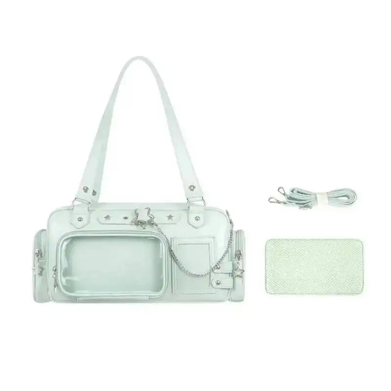 Star Chain Y2k Harajuku Shoulder Itabag Blue Lolita Girl Pain Bags Transparent Japanese Crossbody Bag New Concert Korean Handbag