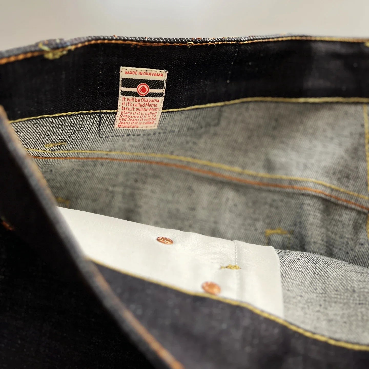 Vintage Momotaro 165oz Heavyweight Indigo Straight Leg Jeans Japanese Style mid Waist Cotton Denim Pants for Men Non Stretch