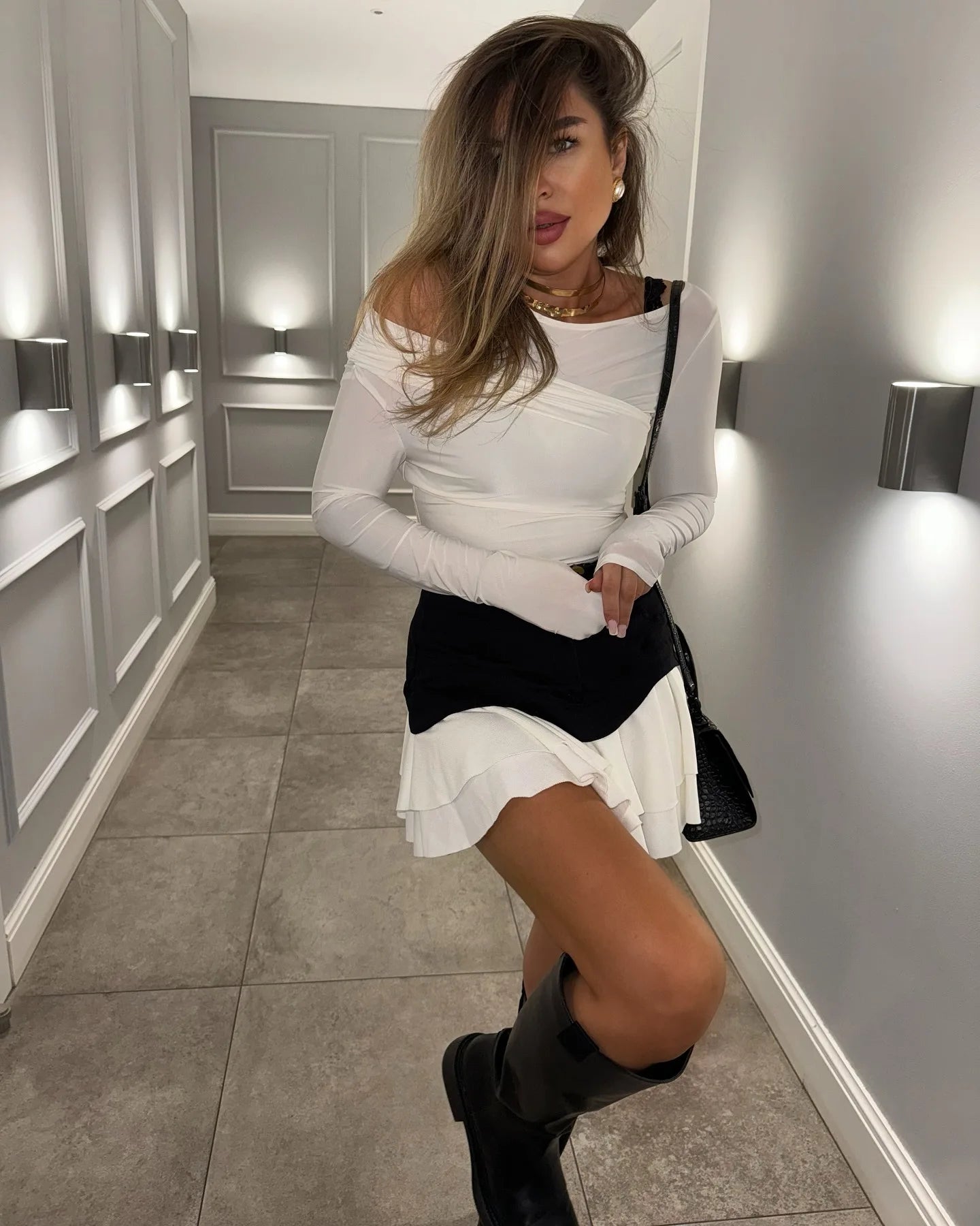 Denim Cake Skirt Women A Line Short Skirts High Waist Ruffles Elegant Splice Y2k Streetwear Party Pleated Slim Fit 2025 Spring