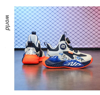 Children‘s Basketball Shoes Non-slip Breathable Basketball Training Sneakers Leather Boys Girls Athletic Shoes Kids Running Shoe