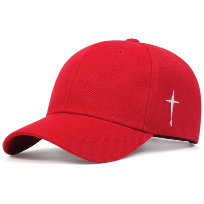 Unisex Simple Cross Water Drop Embroidery Baseball Caps Spring and Autumn Outdoor Adjustable Casual Hat Sunscreen Hat