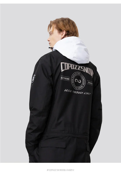 Thick Men Women One-Piece Ski Jumpsuit Outdoor Sports Snowboard Jacket Warm Jump Suit Waterproof Winter Clothes Overalls Hooded