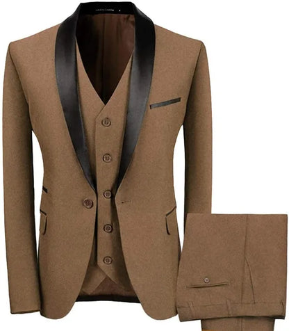 Fashion Colorful Black Lapel Wedding Men Suit Costume Homme Groom Tuxedo Prom Party 3 Pcs Slim Fit Men Blazer Terno Masculino