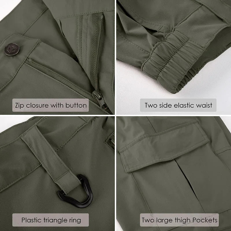 Men’s Lightweight Hiking Pants Quick Dry Water Resistant Tactical Work Outdoor Fishing Cargo Trousers