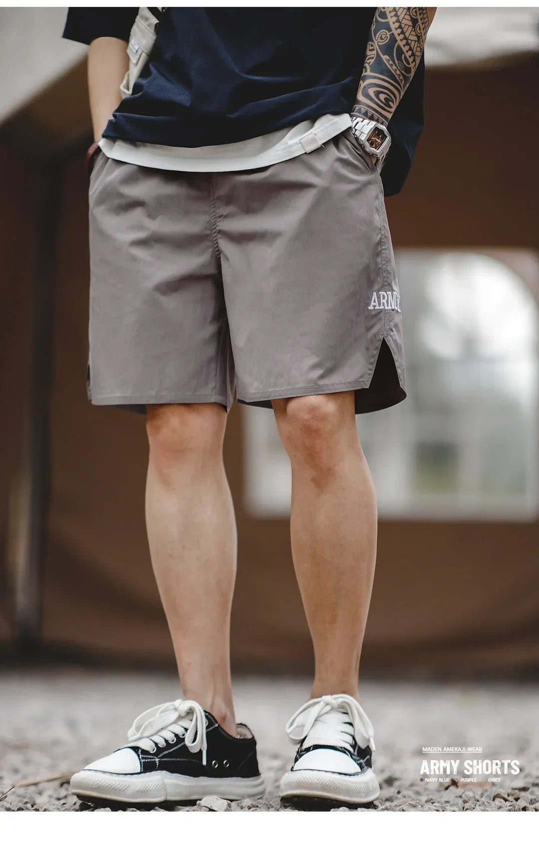 Retro Training Sports Shorts with Thin Letter Embroidered Straight Shorts for Men's Summer Fashion Pants