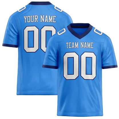 Customized Team Name Number Name Rugby T-shirts Personalized DIY Electric Blue Mens Sports T Shirt Loose Quick Dry Team Uniforms