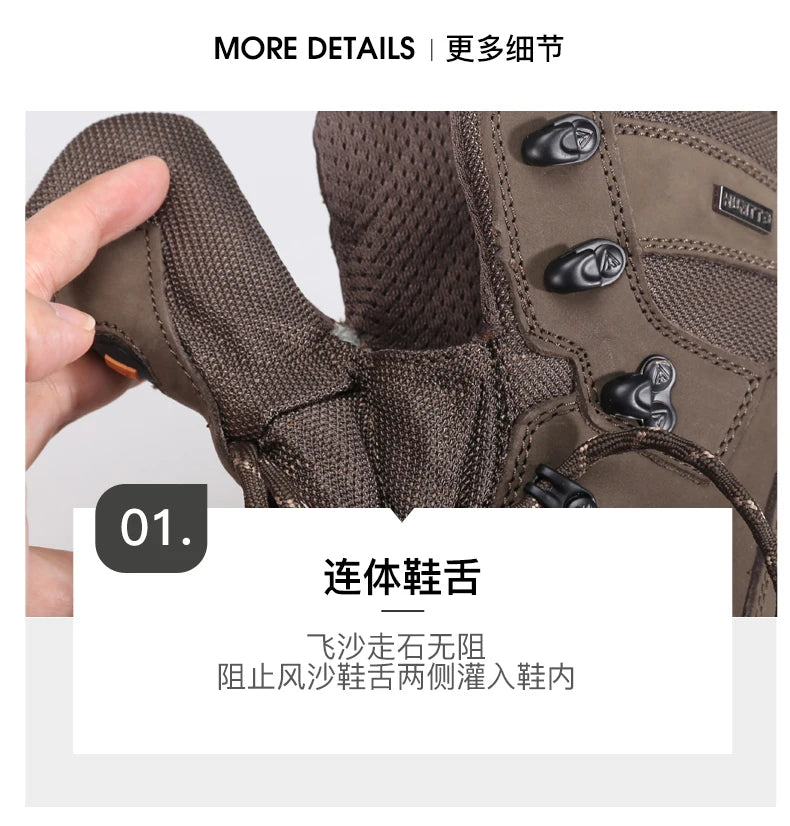 Hiking shoes Men's waterproof hunting Boots Tactical Desert Combat Ankle trekking Boots Male Women warm Leather Sneakers