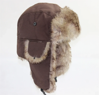 Warm Russian Aviator Trapper Cap with Earflap Outdoor Winter Knit Hat Unisex Stylish Cold Weather Headwear