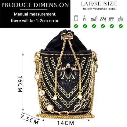 2024 Latest Wedding Pointed Toe Women's Shoes High Heel Black Color Rhinestones italian shoes and bags matching set