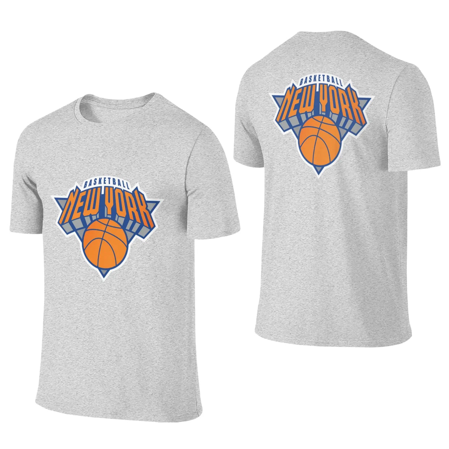 100% Cotton New York Basketball T-Shirt Men's Double Sided T Shirt Men O-Neck Summer Shirts Tops Oversized