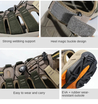 Summer Outdoor Sandals for Men Breathable Hiking Shoes Water Beach Mens Sandals Camping Climbing Aqua Sneaker
