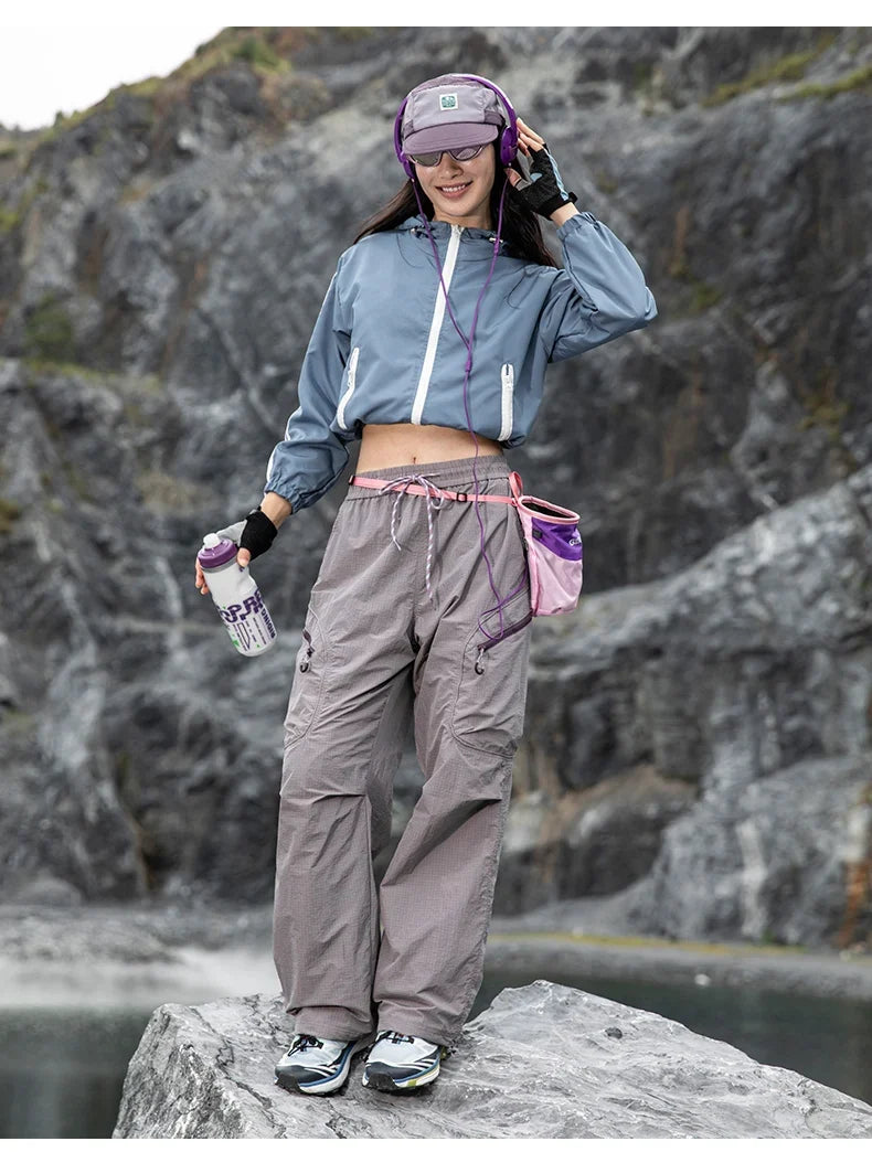 Male Hiking Pants Outdoor Waterproof Mountaineering Sports Trousers Autumn Elastic Waist Breathable Camping Fishing Cargo Pants