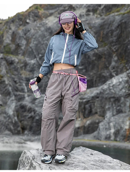 Male Hiking Pants Outdoor Waterproof Mountaineering Sports Trousers Autumn Elastic Waist Breathable Camping Fishing Cargo Pants