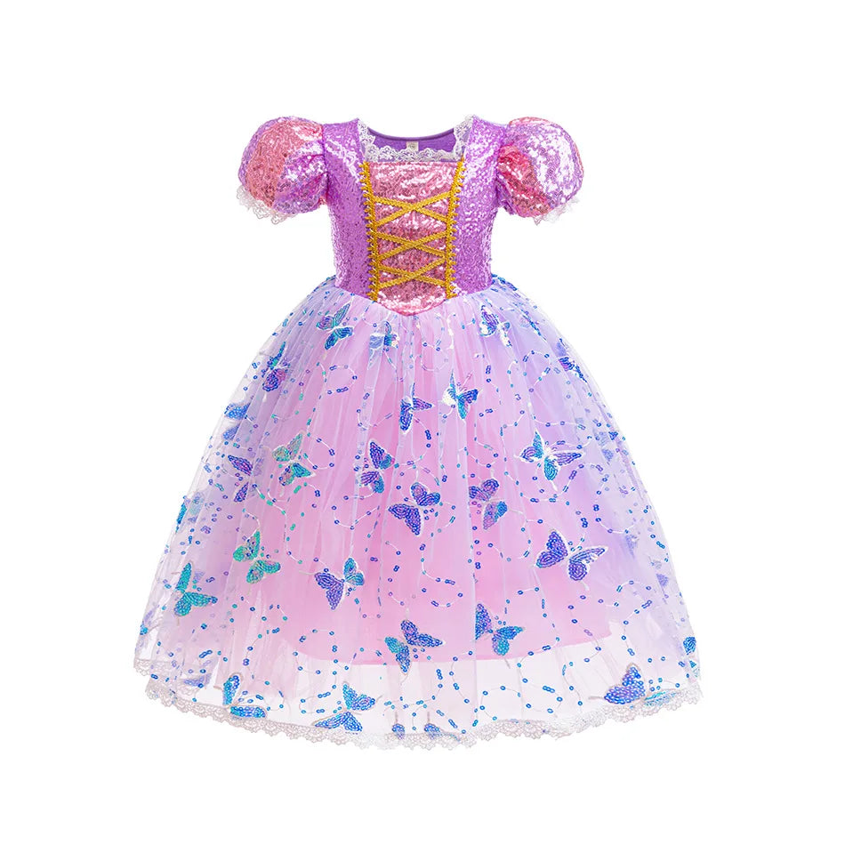 Elsa Mermaid Moana Stitch Sleeping Beauty Jasmine Candy Rapunzel Belle Judy Hopps Glinda Holiday Party  Princess Dress