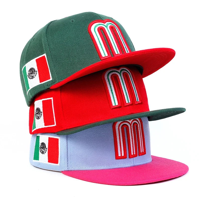 Unisex M Letter Side Brazilian Flag Embroidery Hip-hop Hats Spring Autumn Outdoor Adjustable Casual Baseball Caps Sunscreen Hat