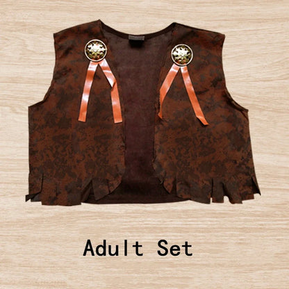 2024 Children Adult Cowboy Cosplay Costumes Halloween Party Masquerade Boy Woman Wild West Fancy Cowgirl Vest Cap Scarf Outfits