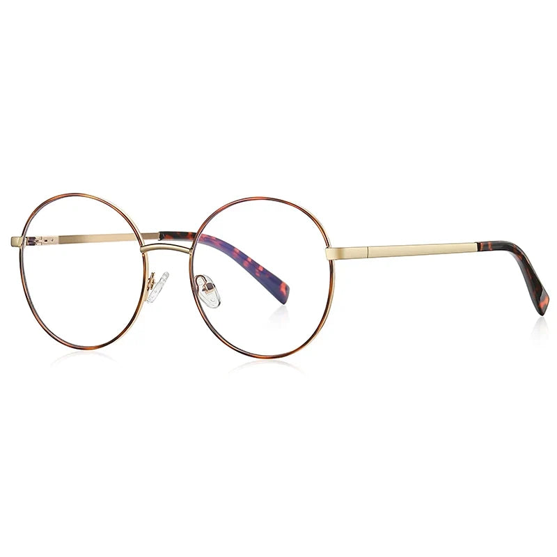 Retro Round Myopia Prescription Glasses Hyperopia for Women Reading CR39 Anti Blue Light Optical Eyeglasses Frame PFD3082