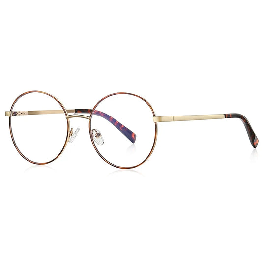 Retro Round Myopia Prescription Glasses Hyperopia for Women Reading CR39 Anti Blue Light Optical Eyeglasses Frame PFD3082