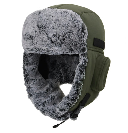 Men's Trapper Hat With Faux Fur Linning Eskimo Windproof Waterproof Winter Warm Hats Ushanka Hunting Skiing Hat
