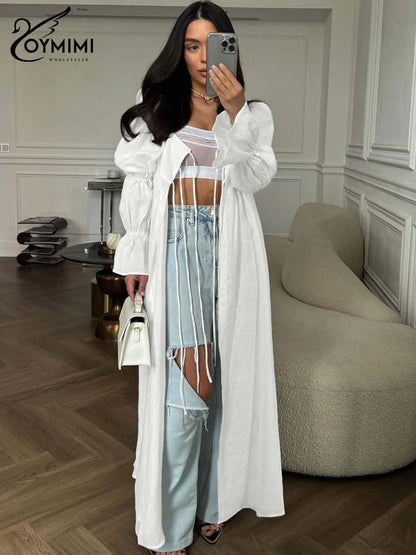Fashion Black Lace-Up Dresses 2025 Woman Elegant Square Neck Long Sleeve Dresses Casual High Waisted Ankle-Length Dress