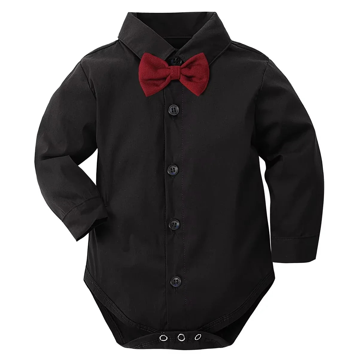 Baby Boys Dress Shirt Newborn Baptism Bodysuit Infant Wedding Christening Chritmas Formal One Piece Gentlemen Party Rompers