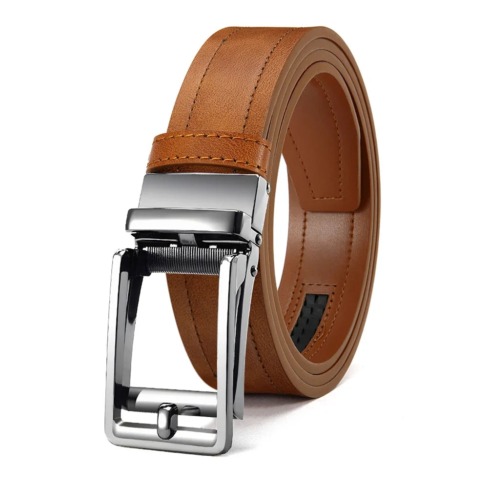 Men's Fashionable Leather Belt Men's High-quality Leather Belt Business Automatic Buckle Ratchet Belt Randomly Adjustable