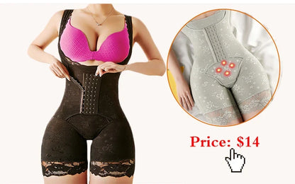 Ribbed Tummy Jumpsuit Daily Shaper Bodysuits Light Control Compress Tummy Control Open Crotch Shapewear Suits Open Crotch