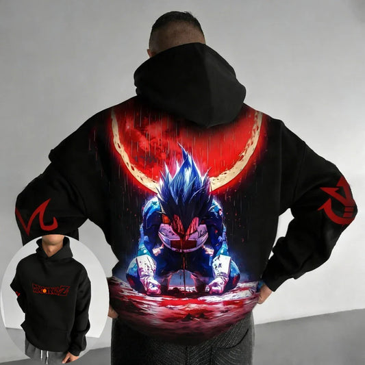 DRAGON BALL Men's Hoodie Sweatshirt Vegeta Japanese Anime Spring Autumn and Winter Boys Trend Long-sleeved Parent-child Outfit