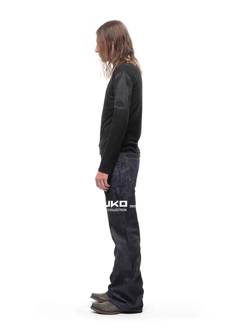 BootCut Original Jeans Wide Leg Trousers Straight Button Design ZJ124