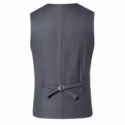 2024 New  Solid Color Men's Vest Versatile Suit Collar Slant Hem Mens Blazer Waistcoat  Dark Gray Black Red Navy-Blue  S-6XL