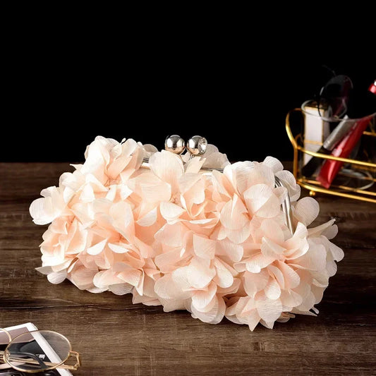 Wedding Dress Bag 8 Colors White Bride Clutches Ladies Blue Party Handbag Woman Purple Evening Flower Bags Floral Wedding Clutch