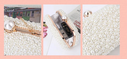 Luxury Wedding Evening Dress Bag Chain Shoulder Bag Women's Pearl Wallet Women's Party Handbag Fashion Designer Brand Purse