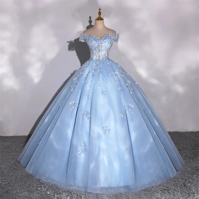 Shiny Party Dresses 15 Quinceanera Dresses Ball Gown Elegant Off Shoulder 15 Year Old Dress Customized Prom Gown Plus Size
