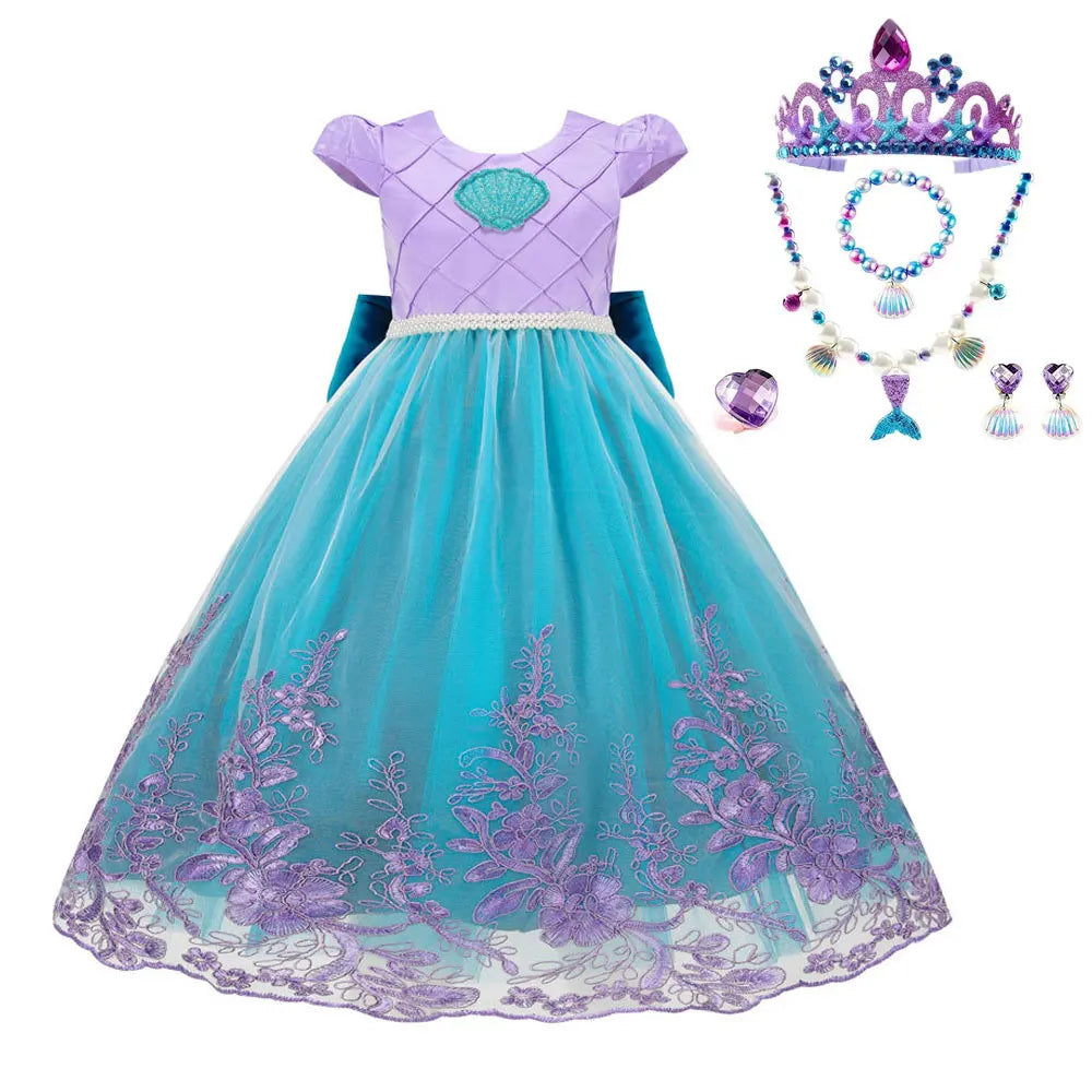 Photography Costume Girls Princess Birthday Party Little Mermaid Ball Gown Girl Ariel Puffy Dress Prom Festival Apparel Vestidos