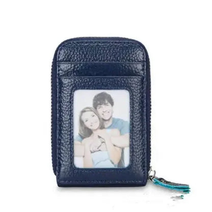 Portefeuille Homme en Cuir PU Véritable Porte-Cartes de Crédit Blocage RFID Pochette Zippée Homme Sac Multi-cartes Fermeture Éclair Haute Qualité